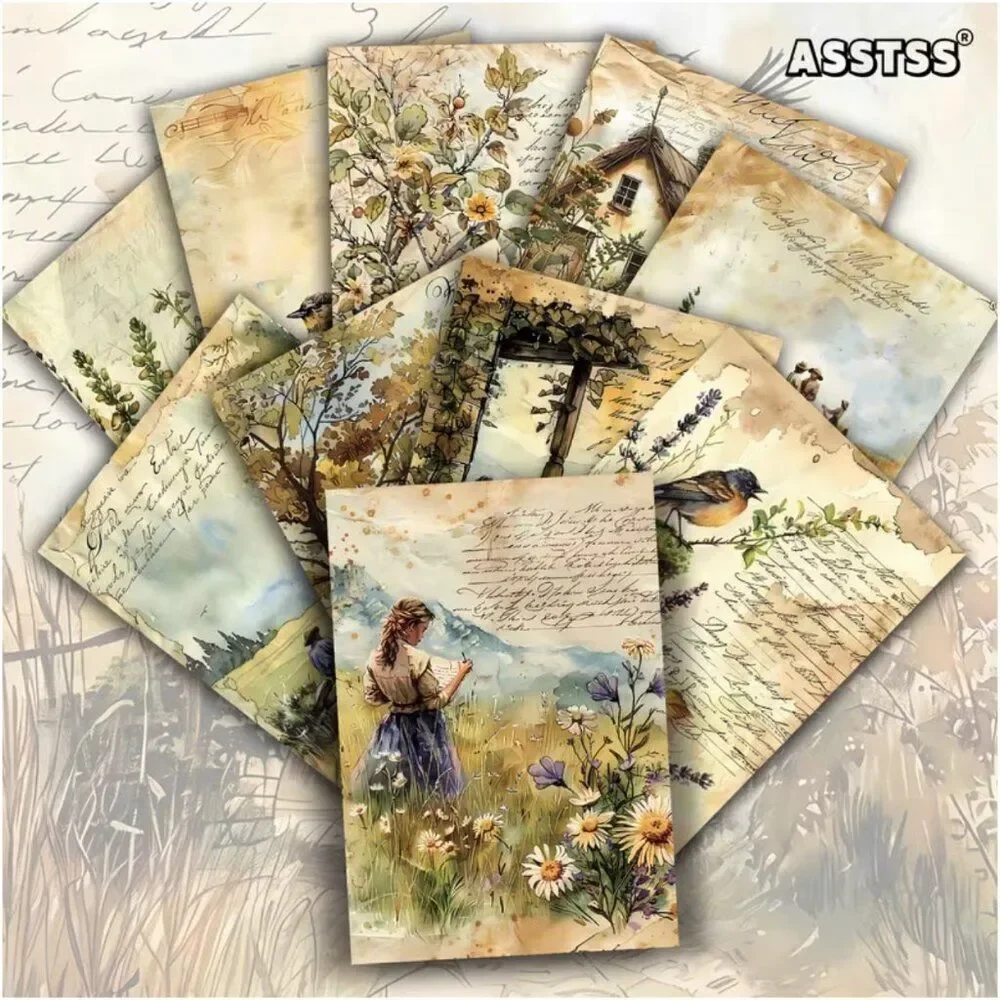 NWT 20pc Cottagecore Countryside Scrapbook Paper 4x6 Junk Journal
